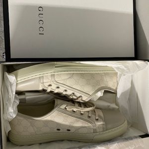 Gucci Sneakers GG Cotton Washed, Cream leather